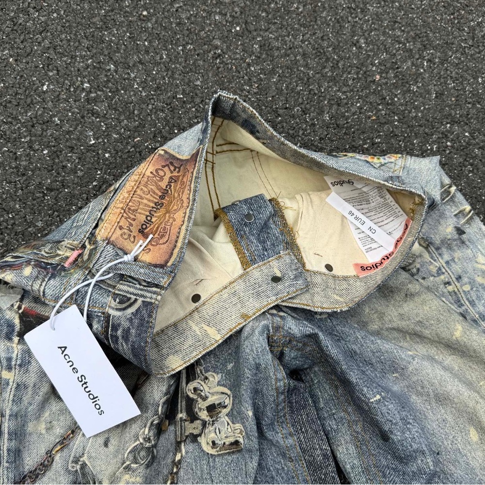 Acne Blue Distressed Flare Jeans - Picture 6 of 6